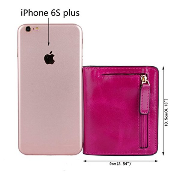 SMALL PURPLE LEATHER CARD AND CASH BIFOLD WALLET - Picture 5 of 5